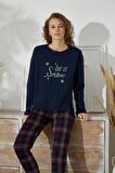 Kadın Uzun Kol Lacivert Pijama Takımı C1T5N2O91