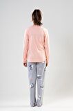 Kız Çocuk Uzun Kol Pembe Pijama Takımı C2T0N4O075