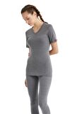 V Yaka Kısa Kol Unisex Gri Termal İçlik C3T6N2O1