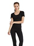 Kadın Kısa Kol Level 1 Siyah Thermal C7T6N2O1