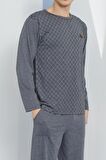 Erkek Uzun Kol Yuvarlak Yaka Antrasit Pijama Takımı C9T2N5O1