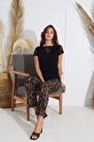 Kadın Kısa Kol Siyah Pijama Takım C7T8N551