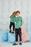 Erkek Çocuk  Garson Kısa Kol Yeşil Pijama Takım C3T5N68