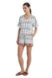 Kadın Kısa Kol Şortlu Baskılı Pijama Takımı C4T8N3O15-