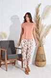 Kadın Kısa Kol Kiremit Pijama Takım C6T3N5O51