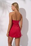 Kadın Soft Straplez Kırmızı Elbise Mayo C0T3N1O142
