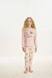 Kız Çocuk Uzun Kol Pembe Pijama Takım C9T5N7O8