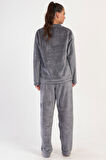 Kadın Welsoft Uzun Kol Füme Pijama Takım C0T2N1O304