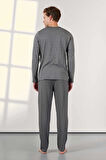 Erkek Uzun Kol Gri Pijama Takım C0T3N5O4