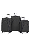 Gedox 3'lü Valiz Seti 4 Teker Kumaş Valiz Antrasit 1081