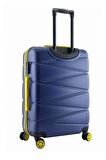 Orta Ve Kabin Boy 2'li Valiz Seti  4x2 Teker Lacivert 1164