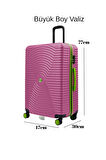 Büyük Boy Valiz 4x2 Teker Pembe 1169