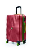Orta Boy Valiz 4x2 Teker Bordo 1169