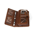 Grande Hakiki Deri Kadın Cüzdan Taba 2723