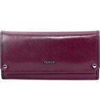 Grande Hakiki Deri Kadın Cüzdan Mürdüm 2748