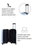 Orta Boy %100 Polikarbon Valiz 4x2 Teker Mavi 1809