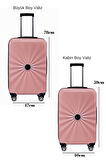 2'li Valiz Seti Polikarbon Büyük Boy – Kabin Boy Valiz Rose 1809