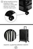 Büyük Boy %100 Polikarbon Valiz Parlak Siyah 1815