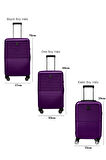 3'lü Valiz Seti Polikarbon Valiz 4x2 Teker Mor 1811