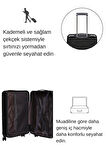 3'lü Valiz Seti Polikarbon Valiz 4x2 Teker Siyah 1811