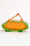 Kadın Plaj Çantası Turuncu Yeşil Şişme Omuz Çanta Plj03