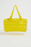 Kadın Plaj Çantası Sarı Şişme Omuz Çanta Plj04
