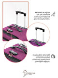 3'lü Valiz Seti 4 Teker Kumaş Valiz Pembe 1081