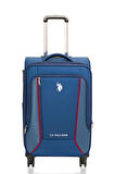 U.S. Polo Assn. 2'li Valiz Seti Orta ve Kabin Boy Lüx Kumaş Valiz Lacivert 24019