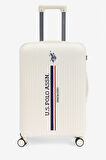 U.S. Polo Assn. Polipropilen Kırılmaz 2'li Valiz Seti Büyük ve Kabin Boy Beyaz 24074