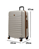 Orta Boy Valiz 4x2 Teker Vizon-Taba 1168