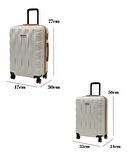 2'li Valiz Seti Büyük Boy - Kabin Boy Vizon-Taba 1167
