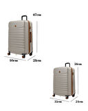 2'li Valiz Seti Orta Boy - Kabin Boy Vizon-Taba 1168
