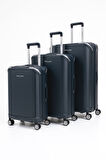 Pierre Cardin 3'lü Set %100 Polipropilen Valiz Lacivert 04PC7090