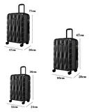 3'lü Valiz Seti Büyük Boy - Orta Boy - Kabin Boy Siyah-Siyah 1167-S