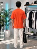 Erkek Turuncu O Yaka Basic T-Shirt