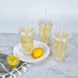 BARDAK KAPAĞI DÜZ PİPET DELİKLİ ŞEFFAF 8 OZ - 18 OZ ARASI 50 ADET