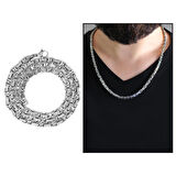 Tesbihane Silver Renk Kalınlık 5 mm 317L Çelik Kral Zincir