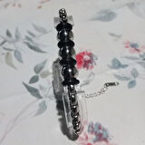 %100 Deri Saç Örme Ve Çelik Gold Aparatlı Bileklik Krom Kapama 22 Cm