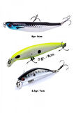 3 lü Set sahte Yem Lures Turna Levrek Alabalık Rapala LüferAilesi JigYem