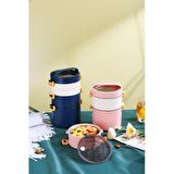 Backpacker Paslanmaz Çelik Yemek Kutusu 1800ML Pembe