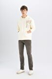 DeFacto Boxy Fit Kapüşonlu Baskılı Kanguru Cepli Sweatshirt C7050AX24AUER91