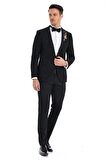  Siyah Slim Fit Jakarlı Smokin