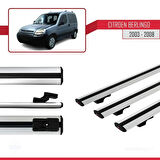 Citroen Berlingo (M59) 2003-2008 Arası ile Uyumlu BASIC Model Ara Atkı Tavan Barı Gri 3 Adet