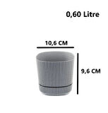 Omnipazar KRS-241 Pera Kare Dekoratif Kaktus Sukulent Saksı 0,60 Litre No 1