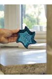 Otantik Desenli Kabartmalı Seramik 8 Parça Kahvaltılık Ve Çerezlik Sunum Seti