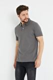 Erkek Basic Polo Yaka Tişört (Regular Fit) Antrasit