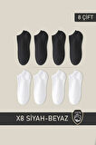 Unisex Patik Çorap 8 Çift Lacivert (8 ÇİFT)