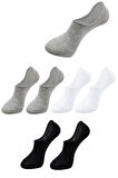Unisex 6 Çift Pamuklu Görünmez Sneakers Çorap Renkli