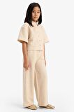 DeFacto Kız Çocuk Beli Lastikli Wide Leg Geniş Bol Paça Bürümcük Pantolon E1103A825SPBG286