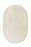 Puffy Peluş Post, Oval Saçaksız Kaymaz Taban Halı 7 Renk  Ekru